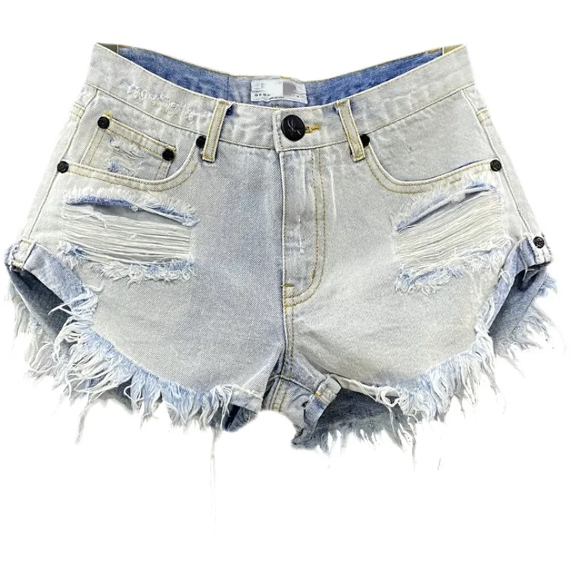 Shorts Denim Frayed - Summer Sexy Shorts Women Zipper Frayed