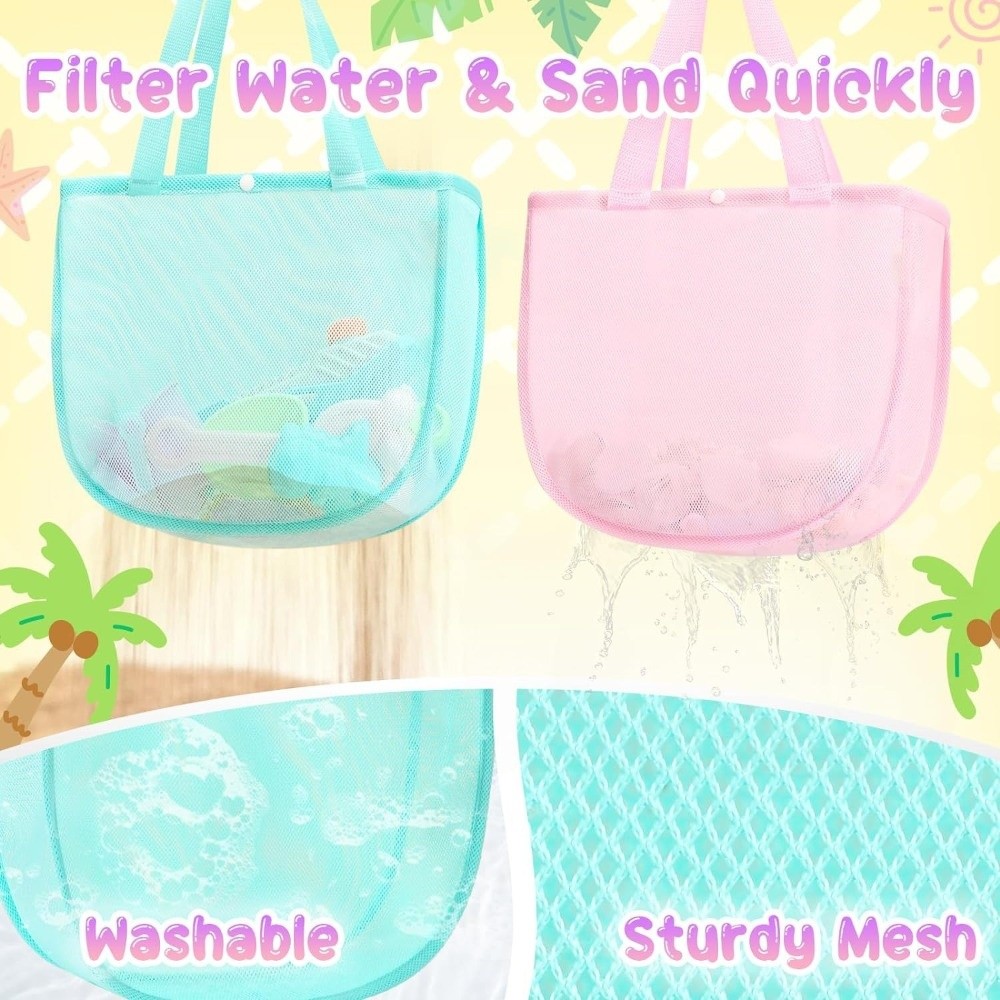 Tote Bag Beach - Dopamine Lightweight Solid Color Mesh Pouch