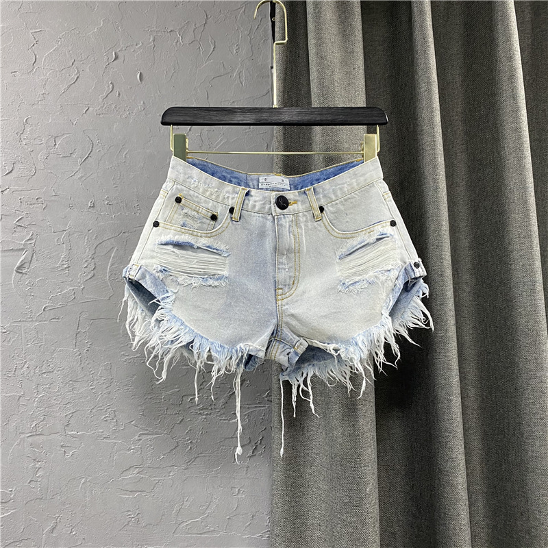 Summer Sexy Shorts Women Zippe - Shorts Denim Frayed recension och pris