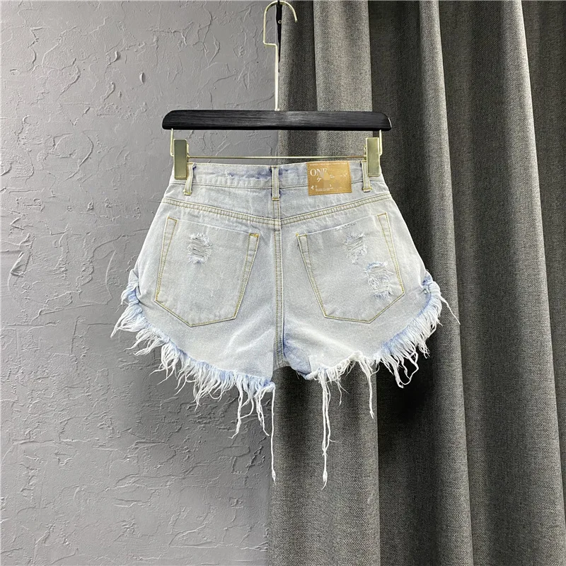 Summer Sexy Shorts Women Zippe - Shorts Denim Frayed recension och pris
